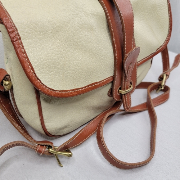 VNTG Americana Cabin Creek Elegant Cream and Brown Leather Women's Bag - Picture 4 of 9